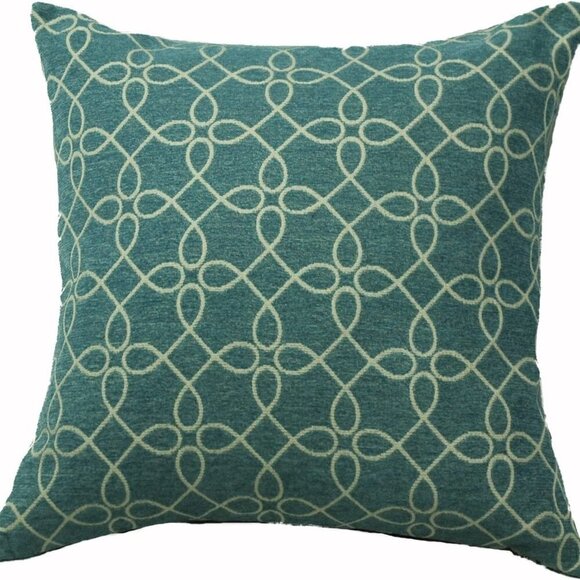 Spirograph Denim Feather Filled Decorative Throw Pillow Cushion - Read d… - Picture 1 of 3